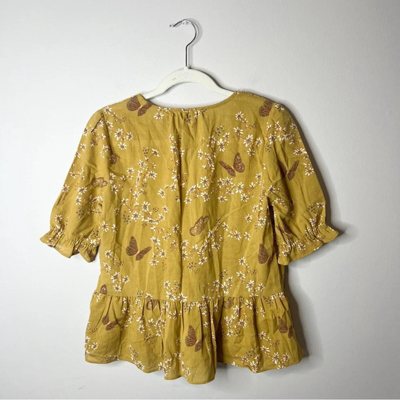 Madewell Courtyard Ruffle-Hem Top in Butterfly Sanctuary - Picture 9 of 10